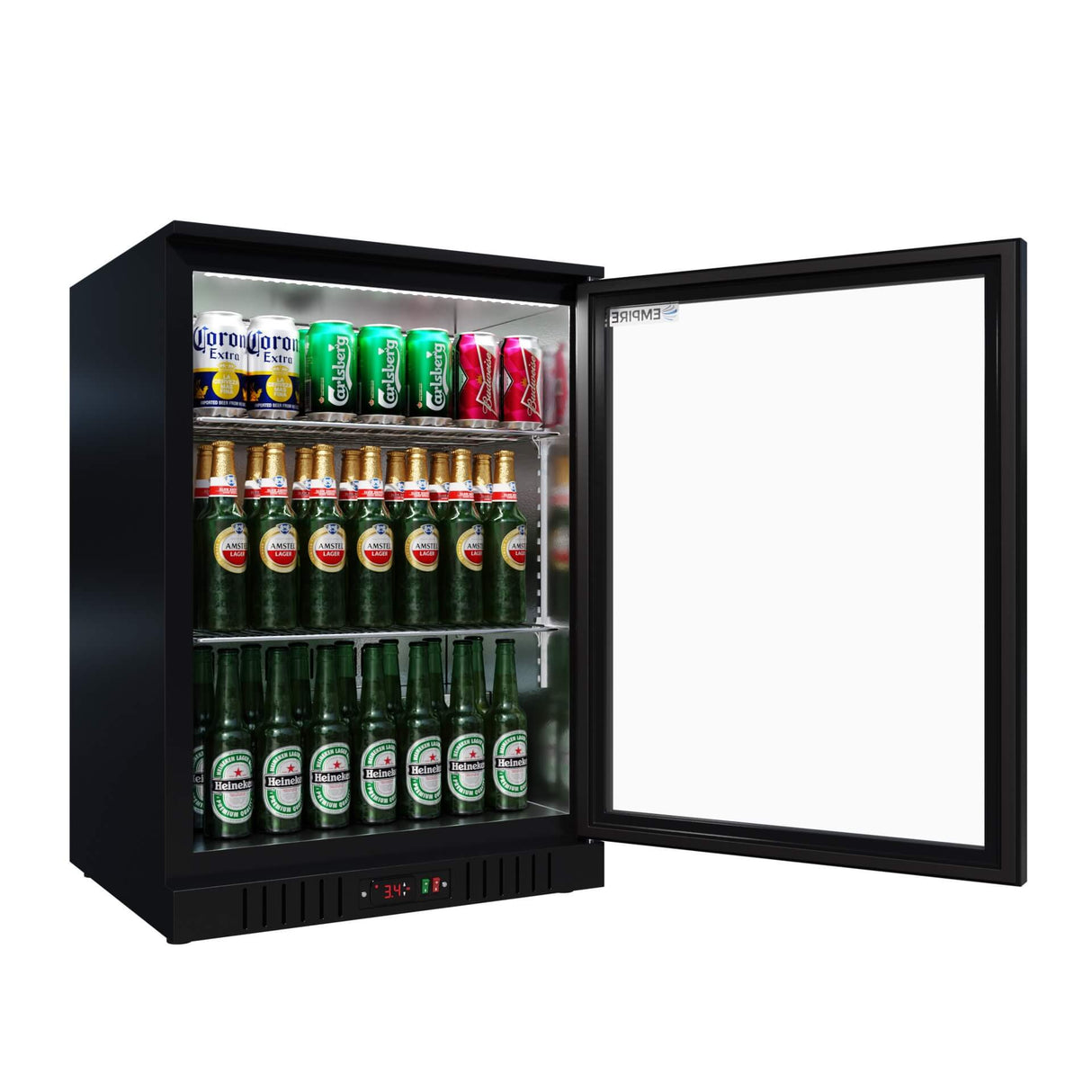 Empire Single Door Bottle Cooler – Low Profile 835mm Height Commercial Back Bar Fridge | CL-130HC Single Door Bottle Coolers Empire