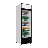 Empire Single Door Display Cooler – 375L Commercial Fridge with Merchandising Canopy | CL-370 Upright Double Glass Door Chillers Empire