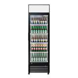 Empire Single Door Display Cooler – 375L Commercial Fridge with Merchandising Canopy | CL-370 Upright Double Glass Door Chillers Empire