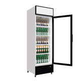 Empire Single Door Display Cooler – 375L Commercial Fridge with Merchandising Canopy | CL-370 Upright Double Glass Door Chillers Empire