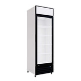 Empire Single Door Display Cooler – 375L Commercial Fridge with Merchandising Canopy | CL-370 Upright Double Glass Door Chillers Empire