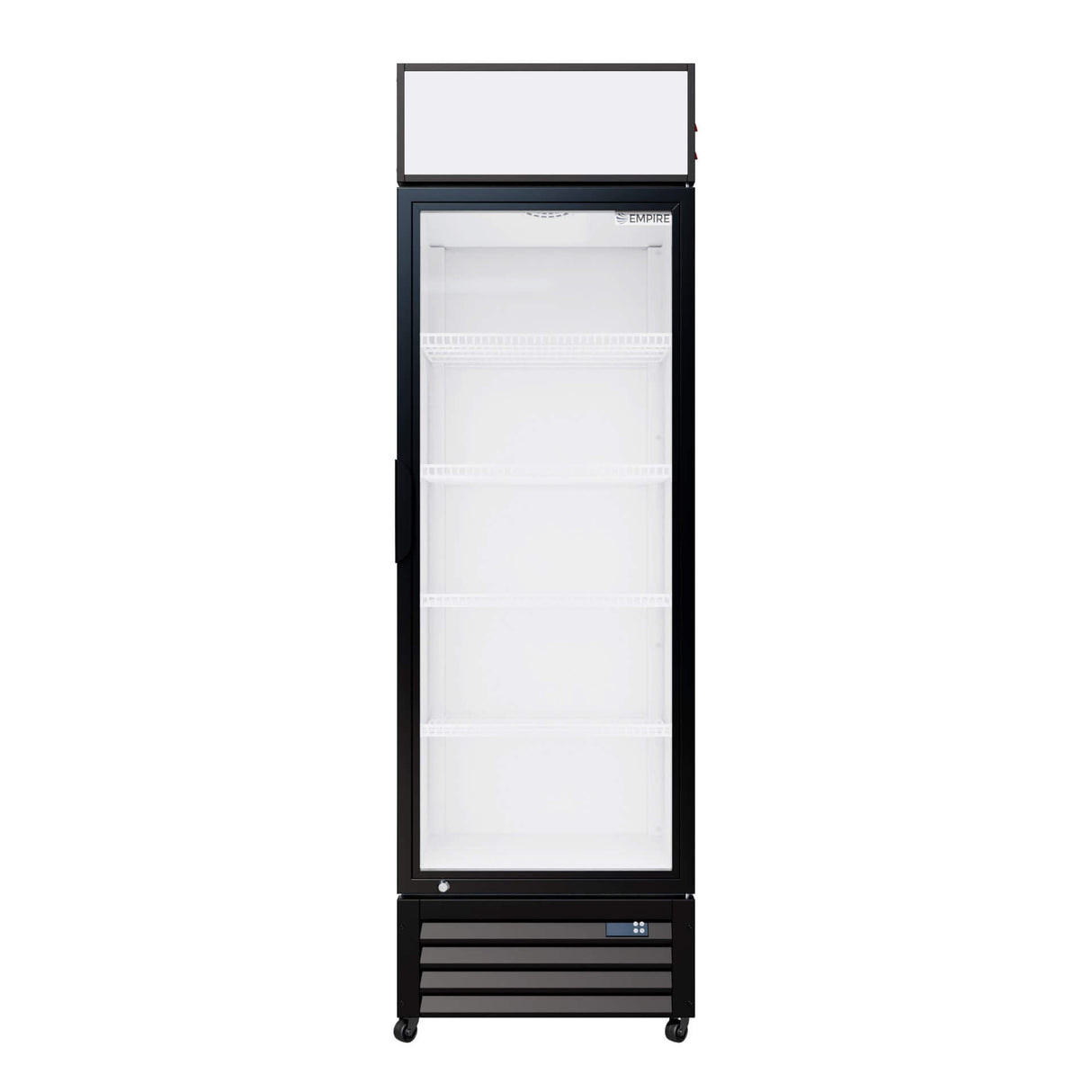 Empire Single Door Display Cooler – 375L Commercial Fridge with Merchandising Canopy | CL-370 Upright Double Glass Door Chillers Empire