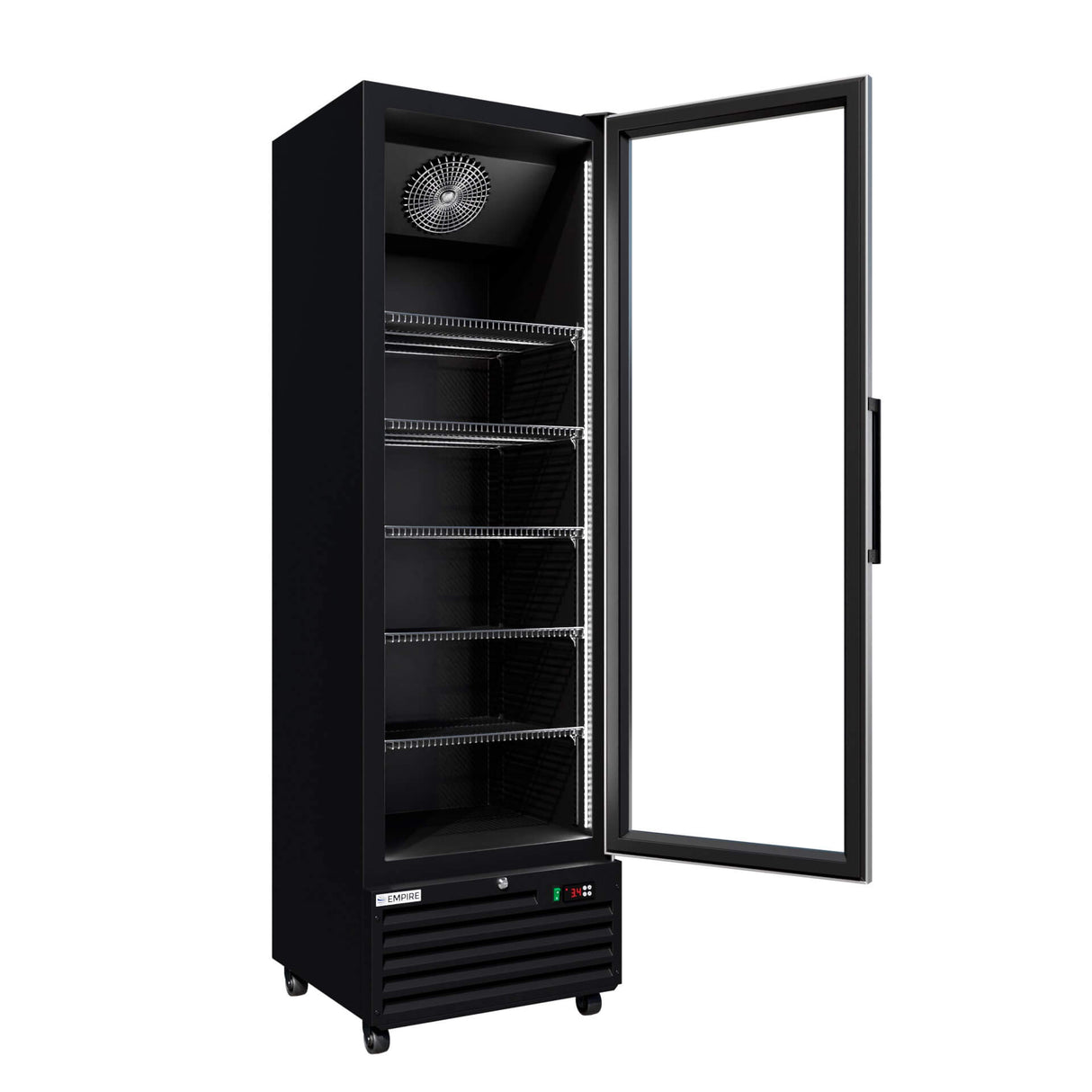 Empire Single Door Upright Display Cooler – 361L Commercial Glass Door Fridge Merchandiser Black | CL-400W Upright Single Door Bottle Coolers Empire