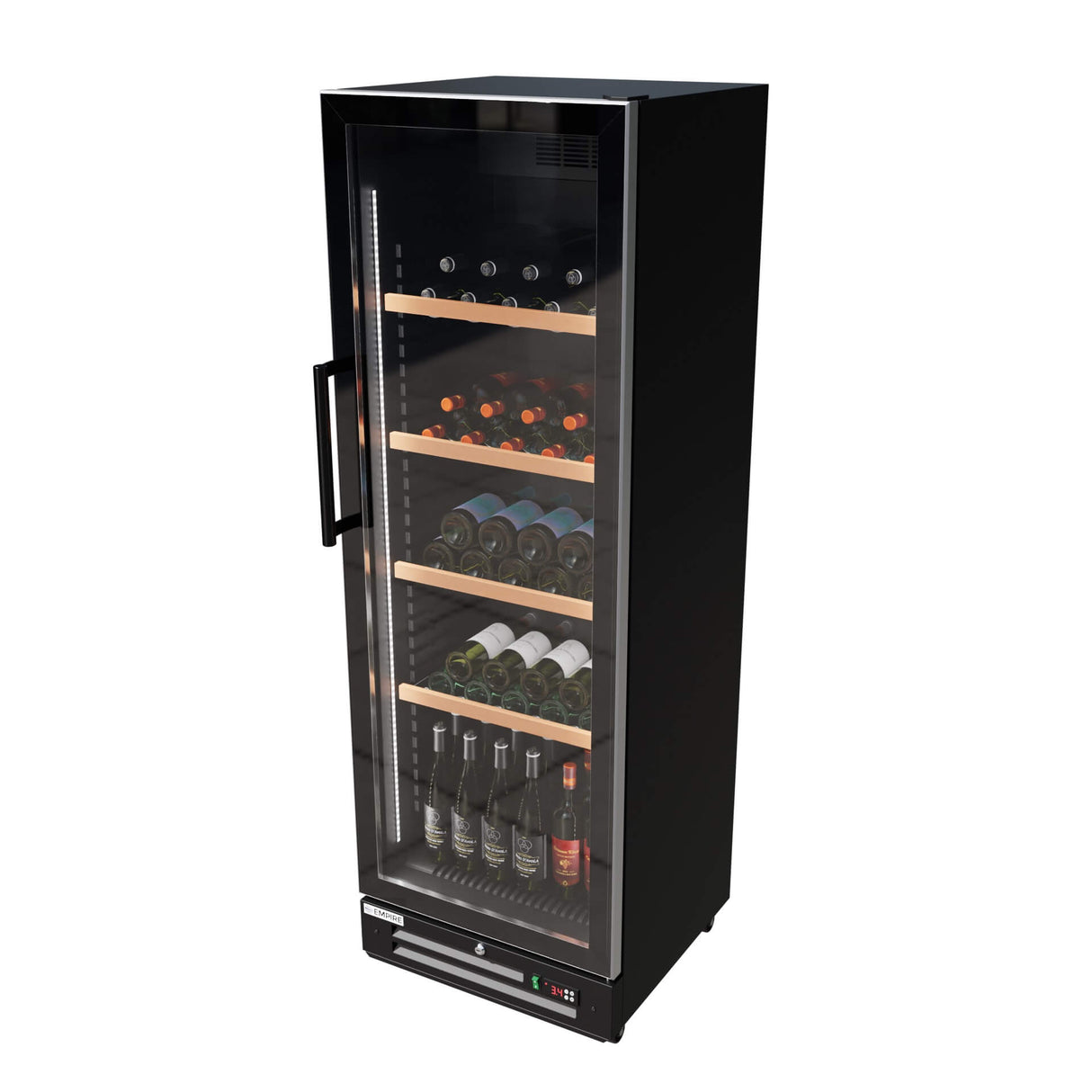 Empire Single Door Upright Wine Cooler – 78 Bottle 360L Commercial Display Fridge | CL-375WD Wine Coolers Empire