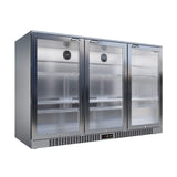 Empire Triple Door 330L Bottle Cooler – Stainless Steel Hinged Door Commercial Back Bar Fridge | CL-320H-S Triple Door Bottle Coolers Empire