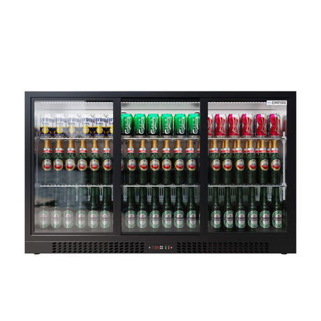 Empire Triple Door Bottle Cooler – Low 835mm Height Sliding Door Commercial Back Bar Fridge | CL-320SC Triple Door Bottle Coolers Empire