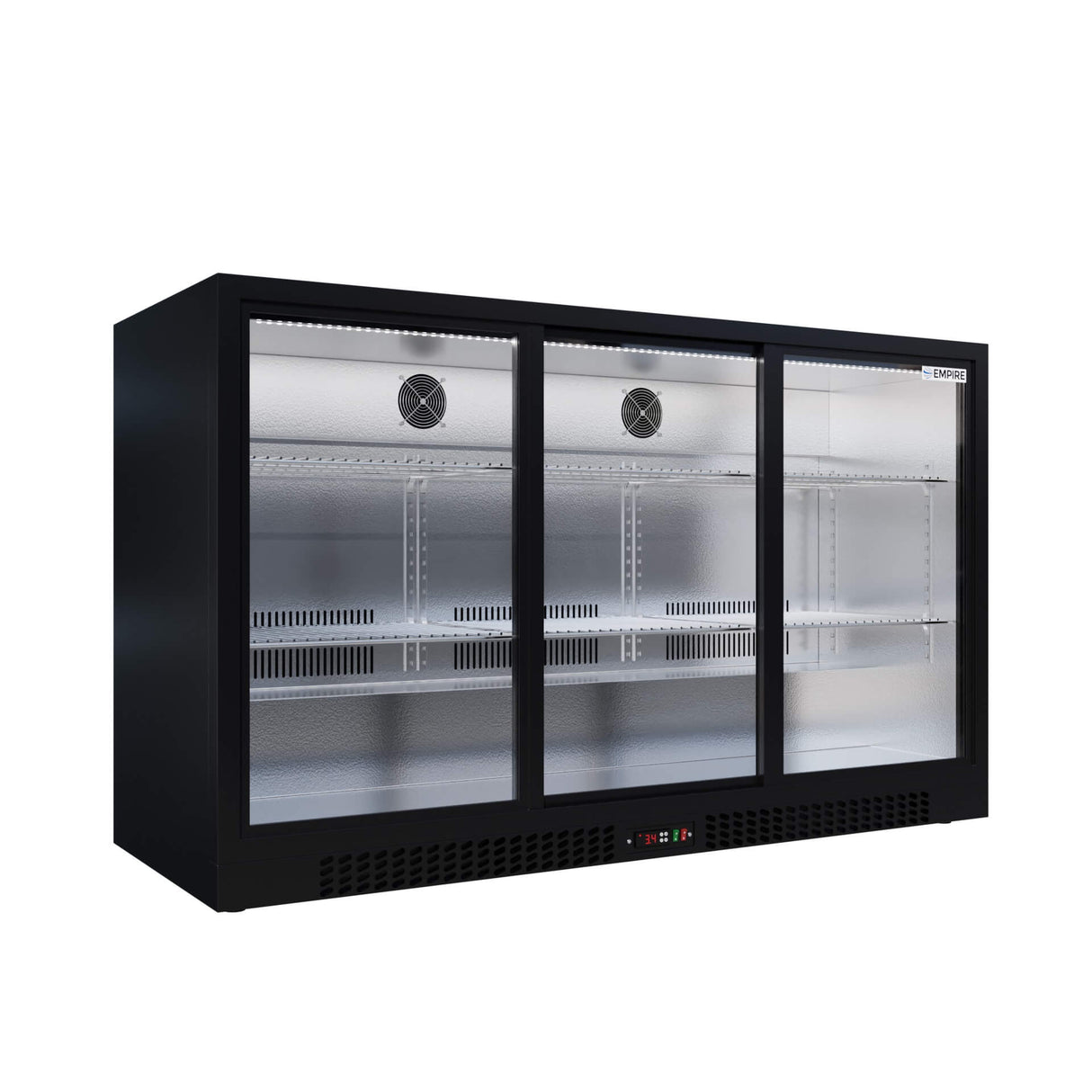 Empire Triple Door Bottle Cooler – Low 835mm Height Sliding Door Commercial Back Bar Fridge | CL-320SC Triple Door Bottle Coolers Empire