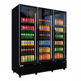 Empire Triple Door Upright Display Fridge Cooler – 1483L Commercial Glass Door Merchandiser | CL-1500W Upright Double Door Bottle Coolers Empire Supplies