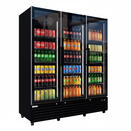Empire Triple Door Upright Display Fridge Cooler – 1483L Commercial Glass Door Merchandiser | CL-1500W Upright Double Door Bottle Coolers Empire Supplies
