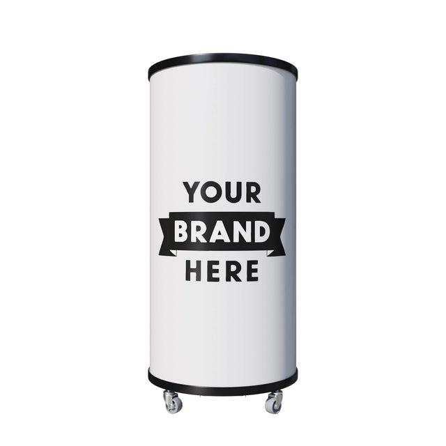 Empire Drinks Can Bottle Dump Impulse Barrel Mobile Cooler White - EMP-CC77 Single Door Bottle Coolers Empire