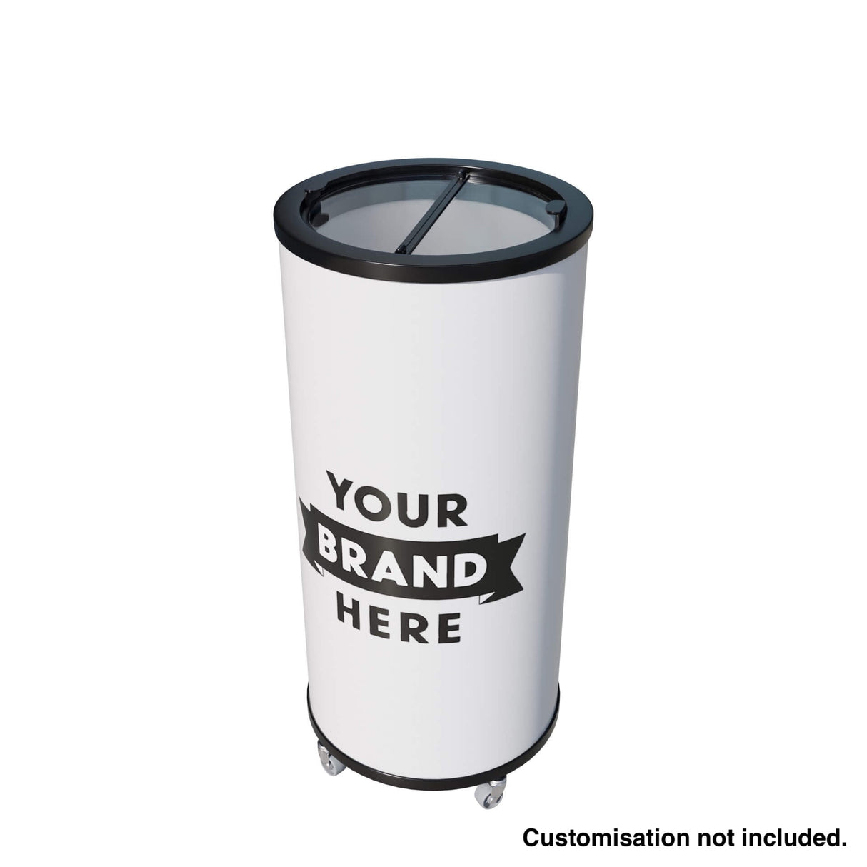 Empire Drinks Can Bottle Dump Impulse Barrel Mobile Cooler White - EMP-CC77 Single Door Bottle Coolers Empire