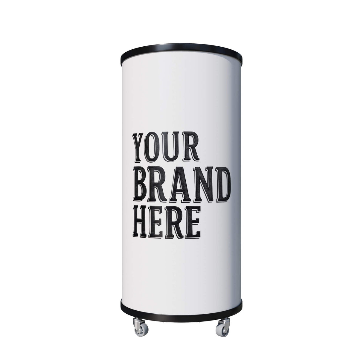 Empire Drinks Can Bottle Dump Impulse Barrel Mobile Cooler White - EMP-CC77 Single Door Bottle Coolers Empire