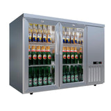 Empire High Capacity Stainless Steel Double Door Bottle Cooler Hinged Undercounter Low Height Side Cooling - CL-305HR Double Door Bottle Coolers Empire