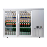 Empire High Capacity Stainless Steel Double Door Bottle Cooler Hinged Undercounter Low Height Side Cooling - CL-305HR Double Door Bottle Coolers Empire