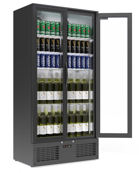 Empire Double Door Upright Back Bar Bottle Cooler – 466L Commercial Display Fridge | CL-510H Upright Double Door Bottle Coolers Empire