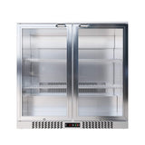 Empire Double Door 208L Stainless Steel Bottle Cooler – Hinged Door Commercial Back Bar Fridge | CL-210H-S Double Door Bottle Coolers Empire
