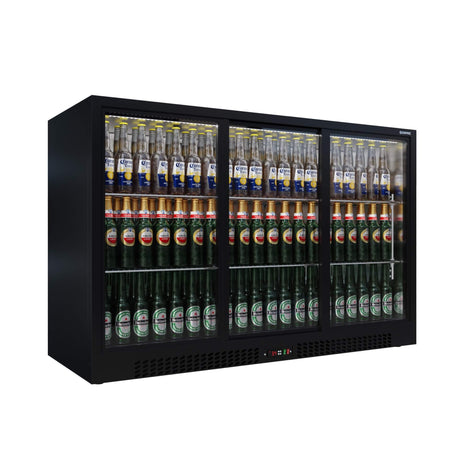 Empire Triple Door 330L Bottle Cooler – Sliding Door Commercial Back Bar Fridge | CL-320S Triple Door Bottle Coolers Empire