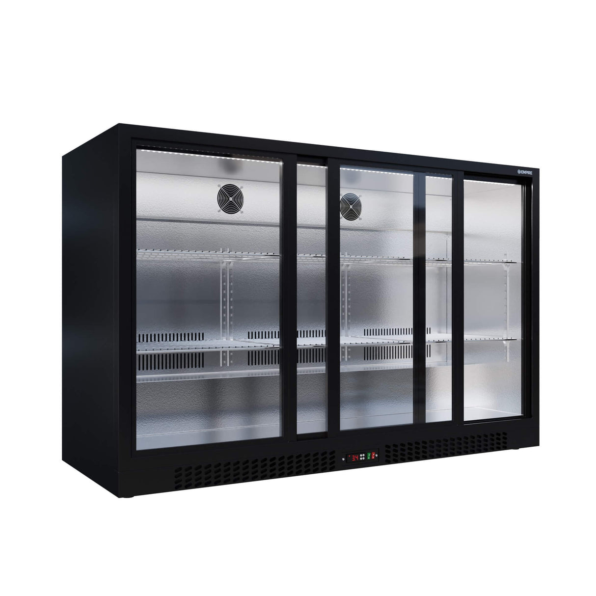 Empire Triple Door 330L Bottle Cooler – Sliding Door Commercial Back Bar Fridge | CL-320S Triple Door Bottle Coolers Empire