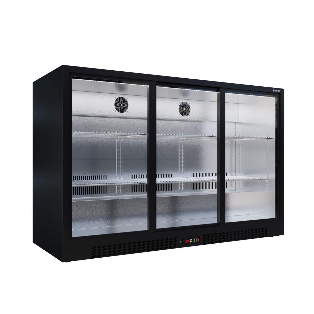Empire Triple Door 330L Bottle Cooler – Sliding Door Commercial Back Bar Fridge | CL-320S Triple Door Bottle Coolers Empire