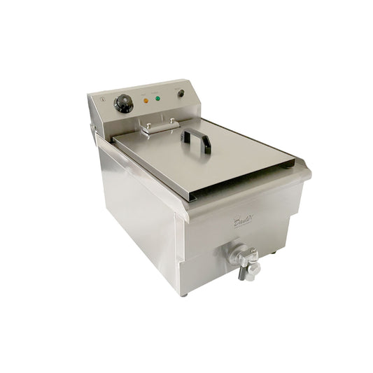 Davlex stainless steel 13 litre electric fryer angled