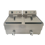 Davlex stainless steel double electric fryer front