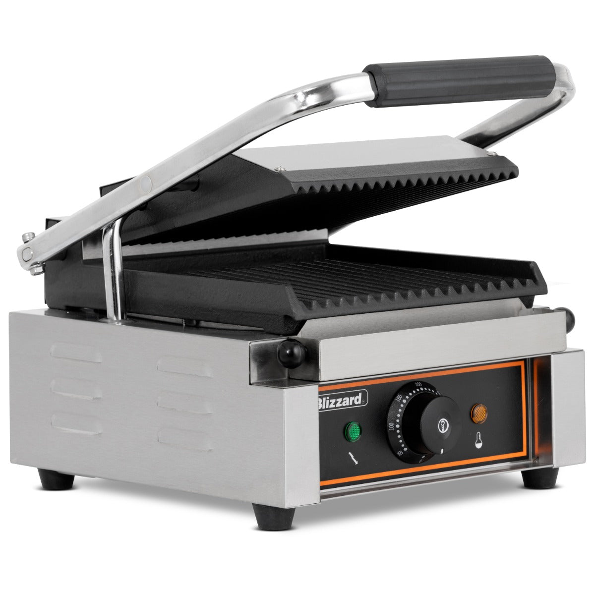 Blizzard 1800W Single Contact Grill Top & Bottom Ribbed