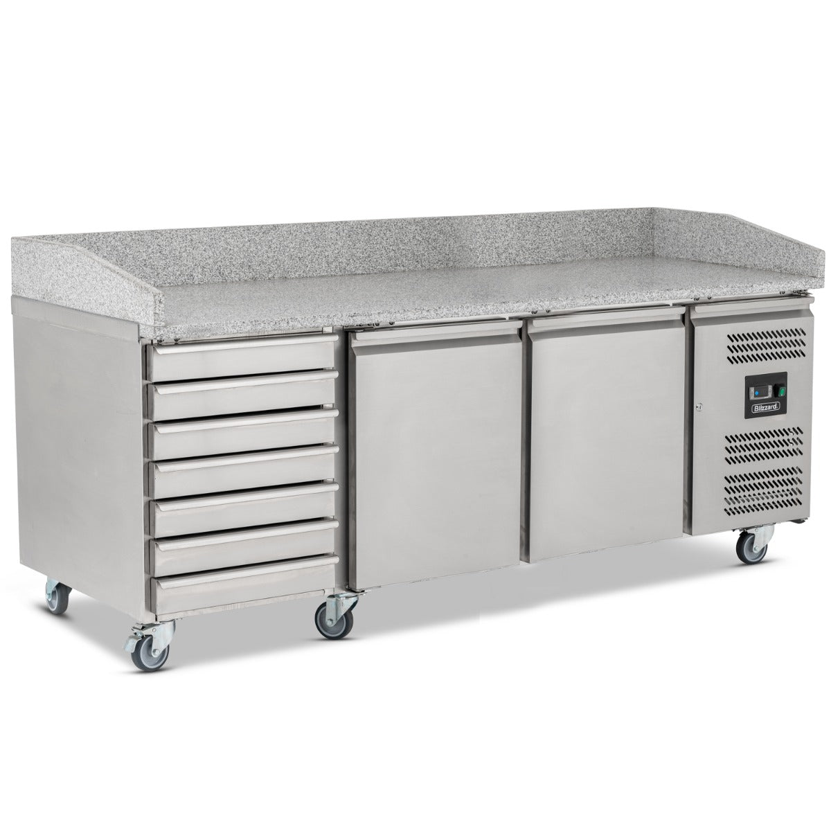 Blizzard 2 Dr Pizza Prep Counter with Neutral drawers 580L