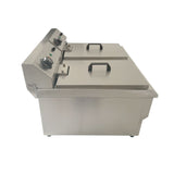 Davlex stainless steel double 13 litre electric fryer side