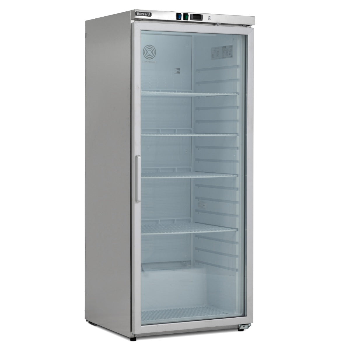 Blizzard Single Glass Door Stainless Steel Refrigerator